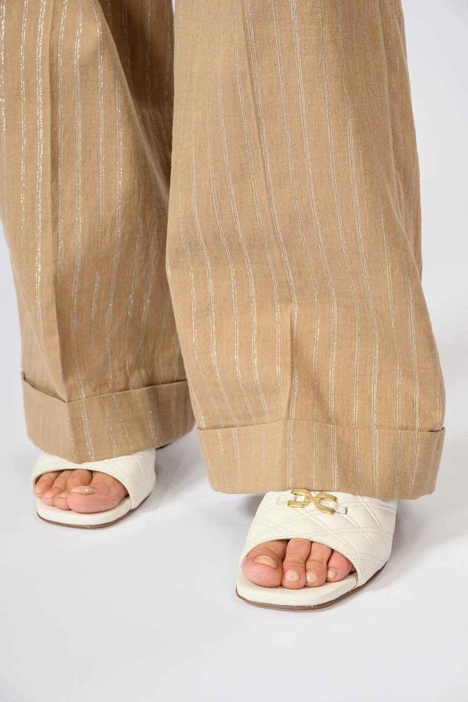 Брюки Twin Set в полоску бежевые