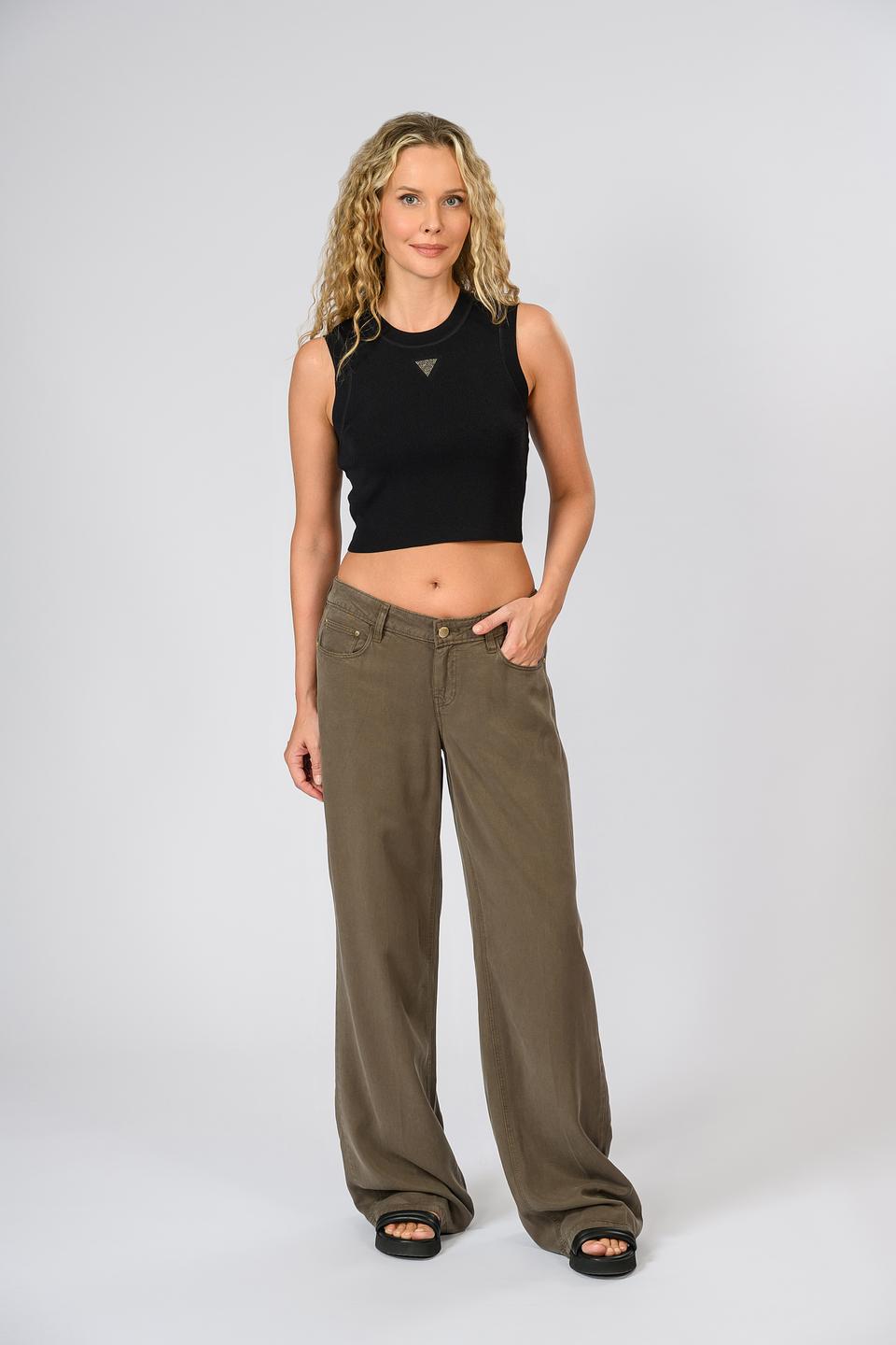 Брюки клеш Guess хаки