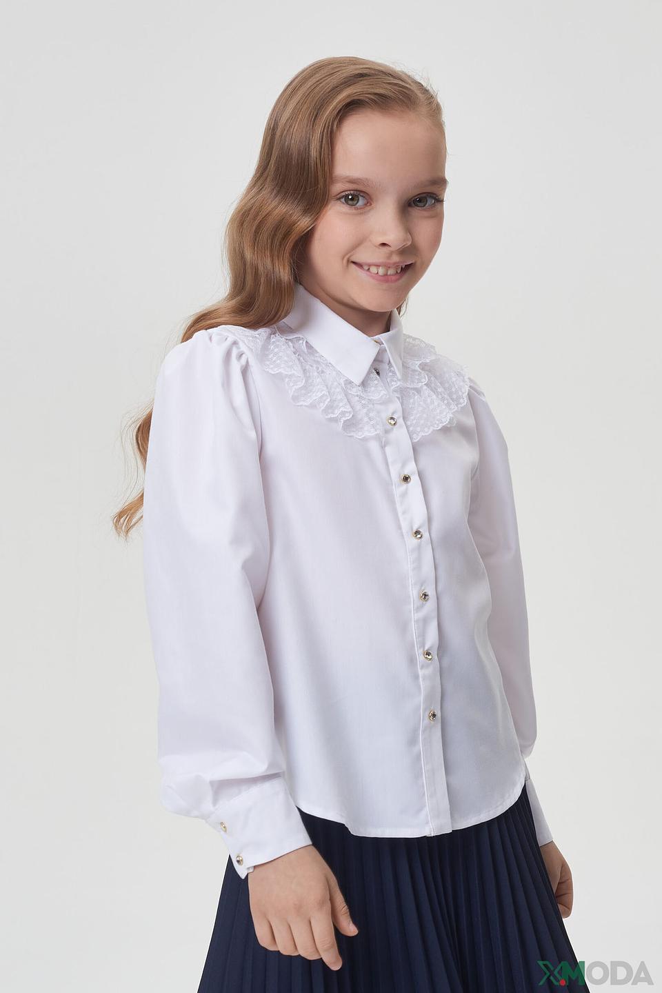 Белая блуза Choupette с кружевом для девочки