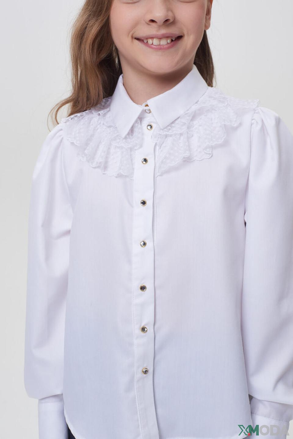 Белая блуза Choupette с кружевом для девочки