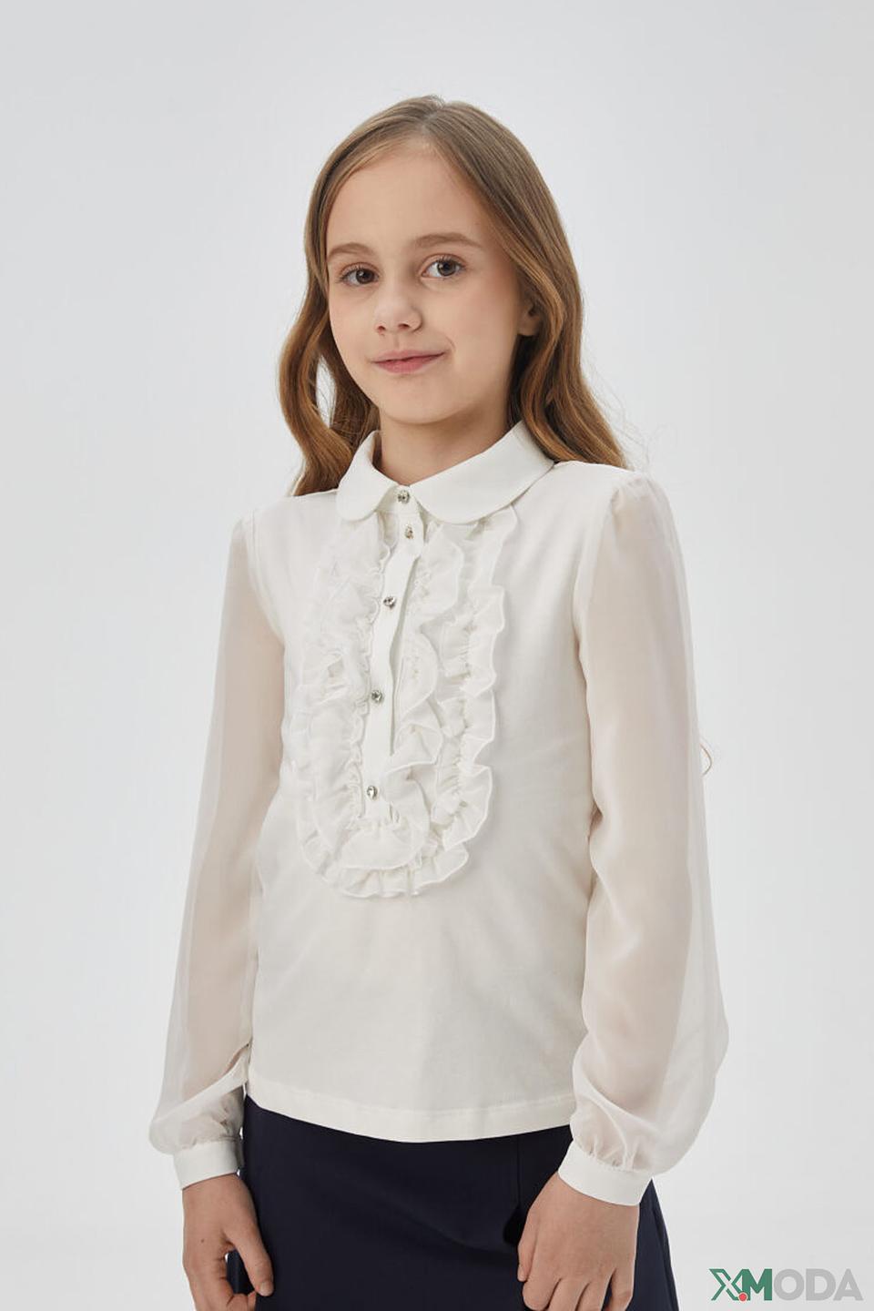 Блуза Choupette белая со сборками и стразами