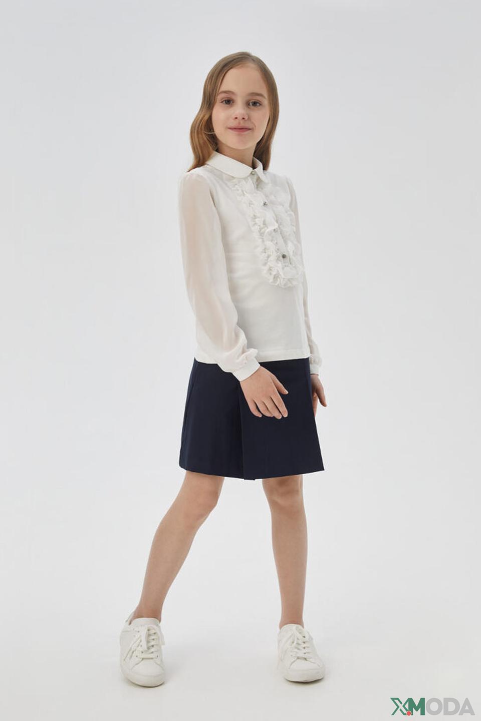 Блуза Choupette белая со сборками и стразами