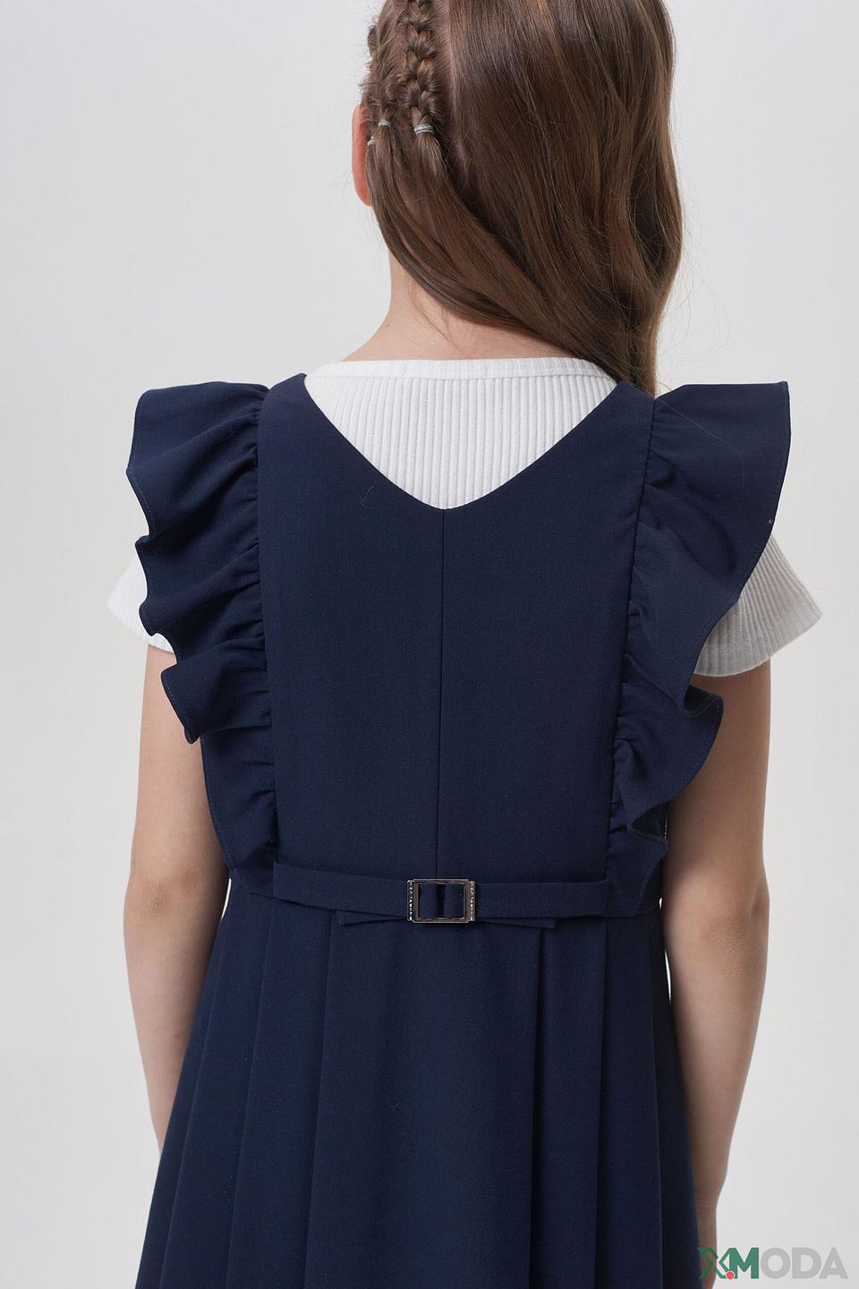 Платье-сарафан Choupette синий с воланами