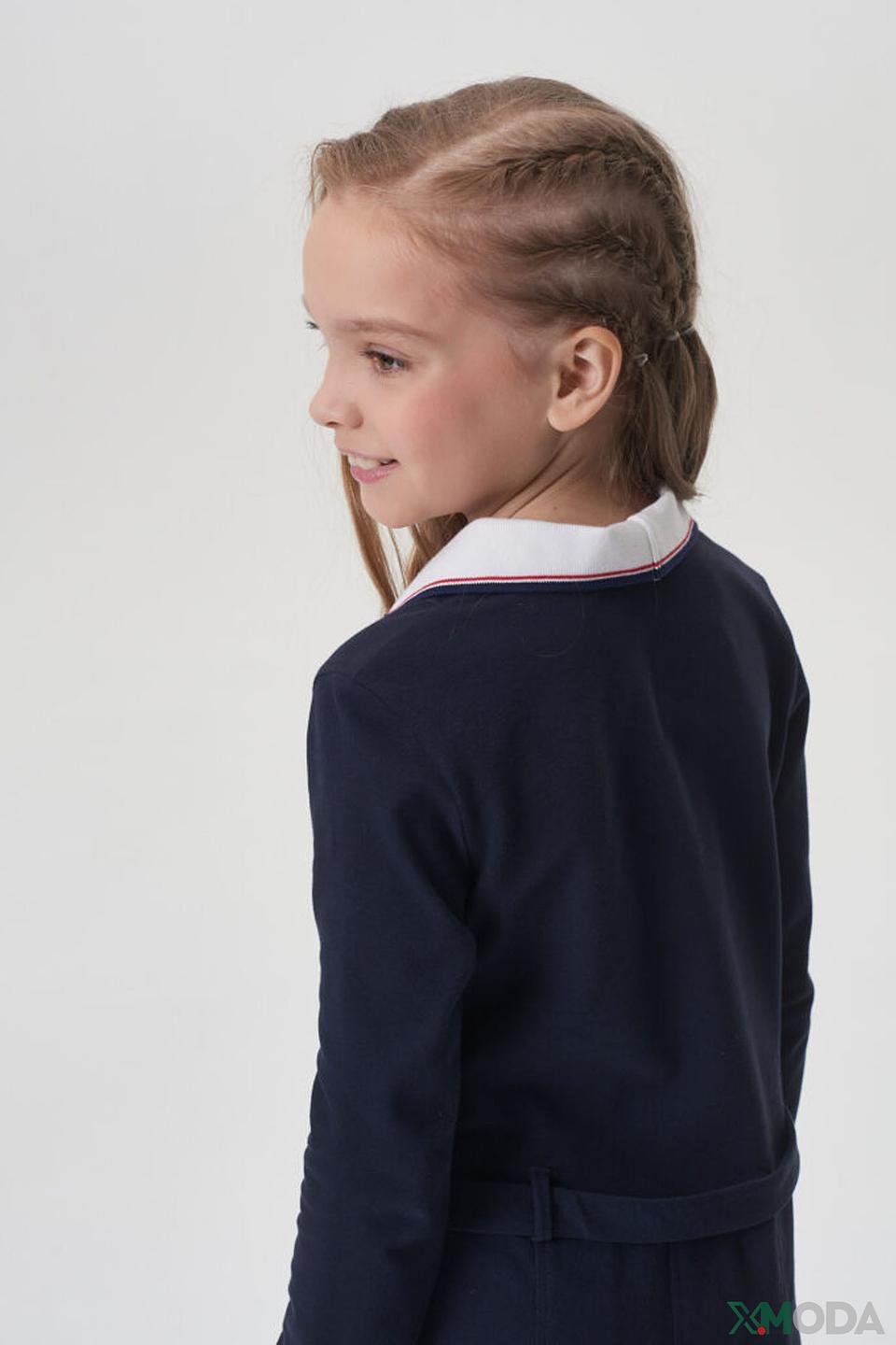 Платье Choupette дев. с воротничком синее