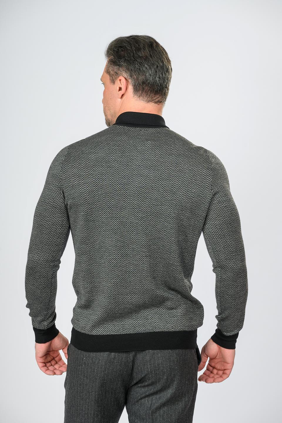 Поло Gran Sasso муж. серый с узором