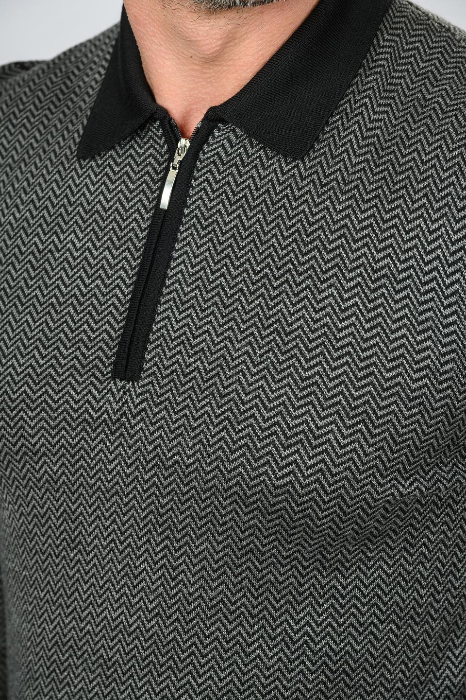 Поло Gran Sasso муж. серый с узором