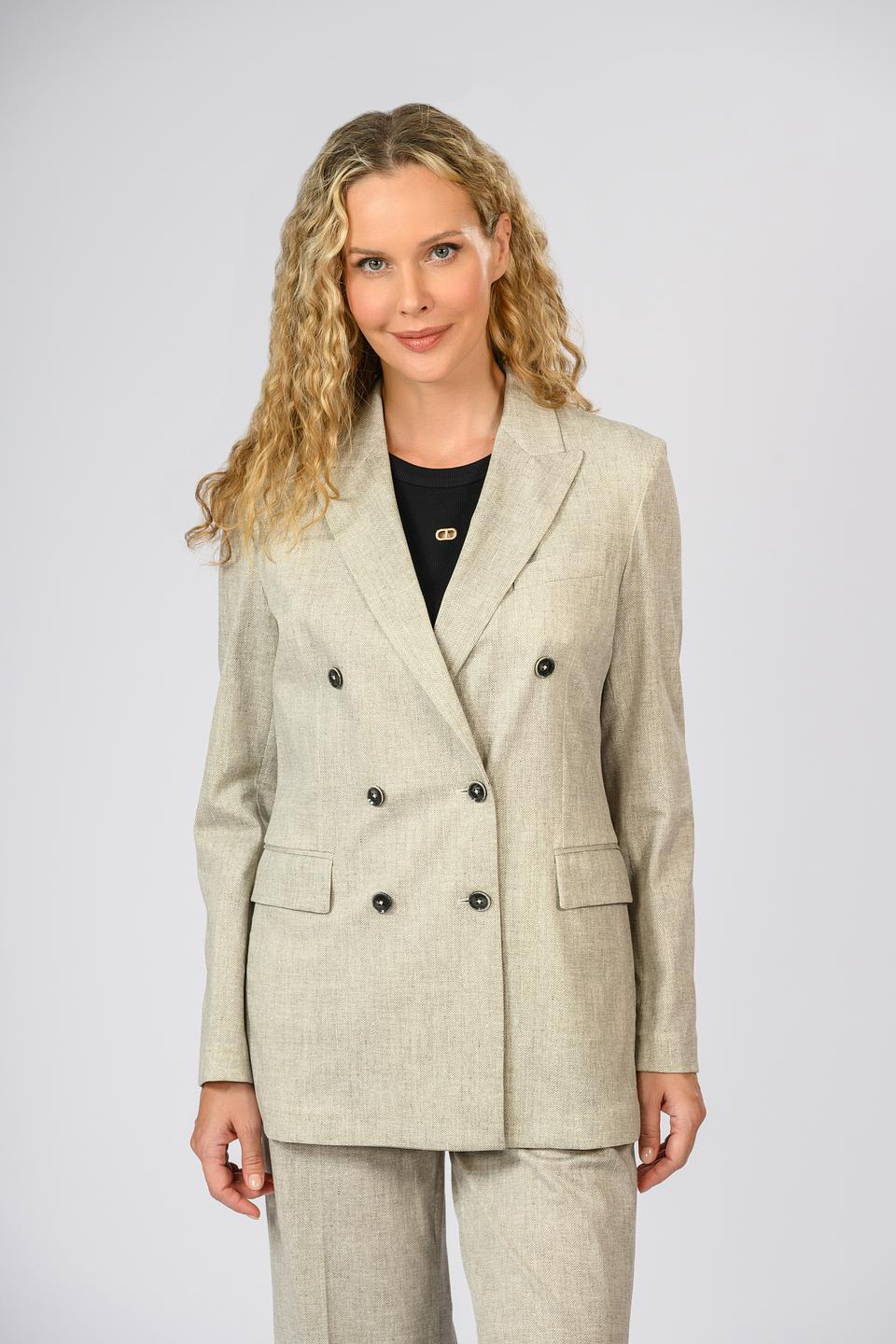 Жакет Circolo 1901 жен. в полоску бежевый