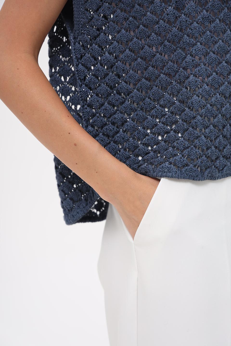 Пуловер Monari вязаный синий