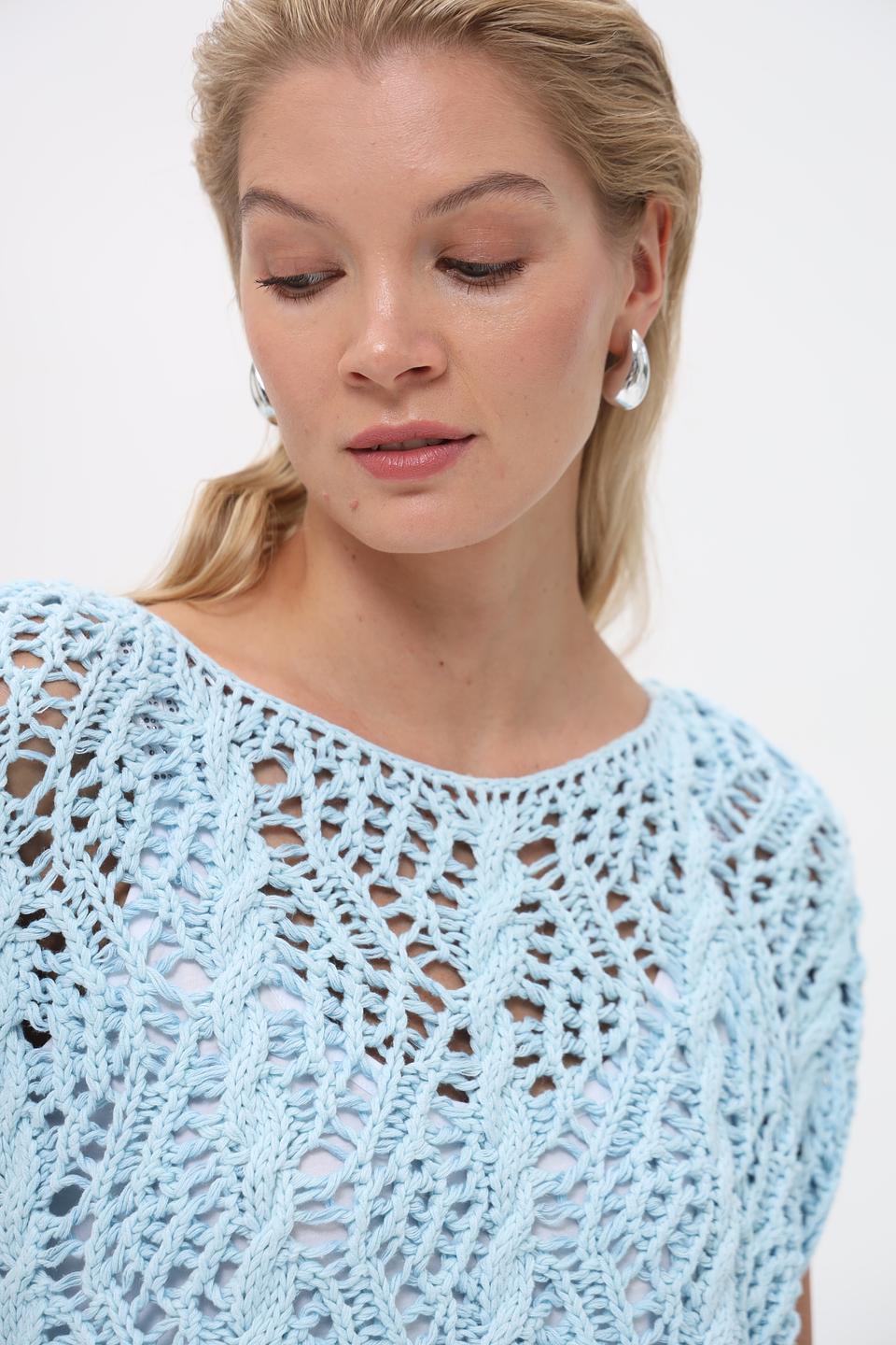 Пуловер Monari ажурный голубой