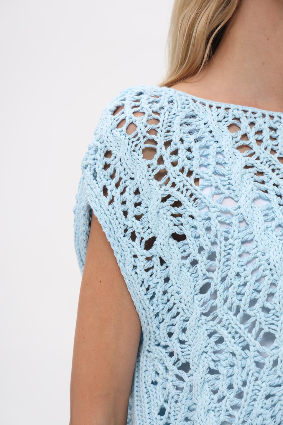 Пуловер Monari ажурный голубой