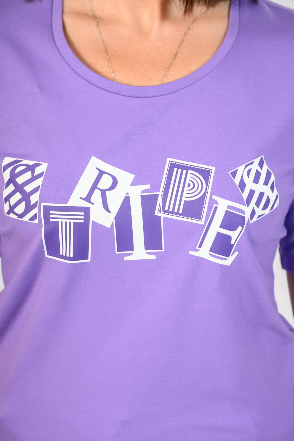 Футболка Persona N.O.W. жен. с принтом LIFE фиолетовая