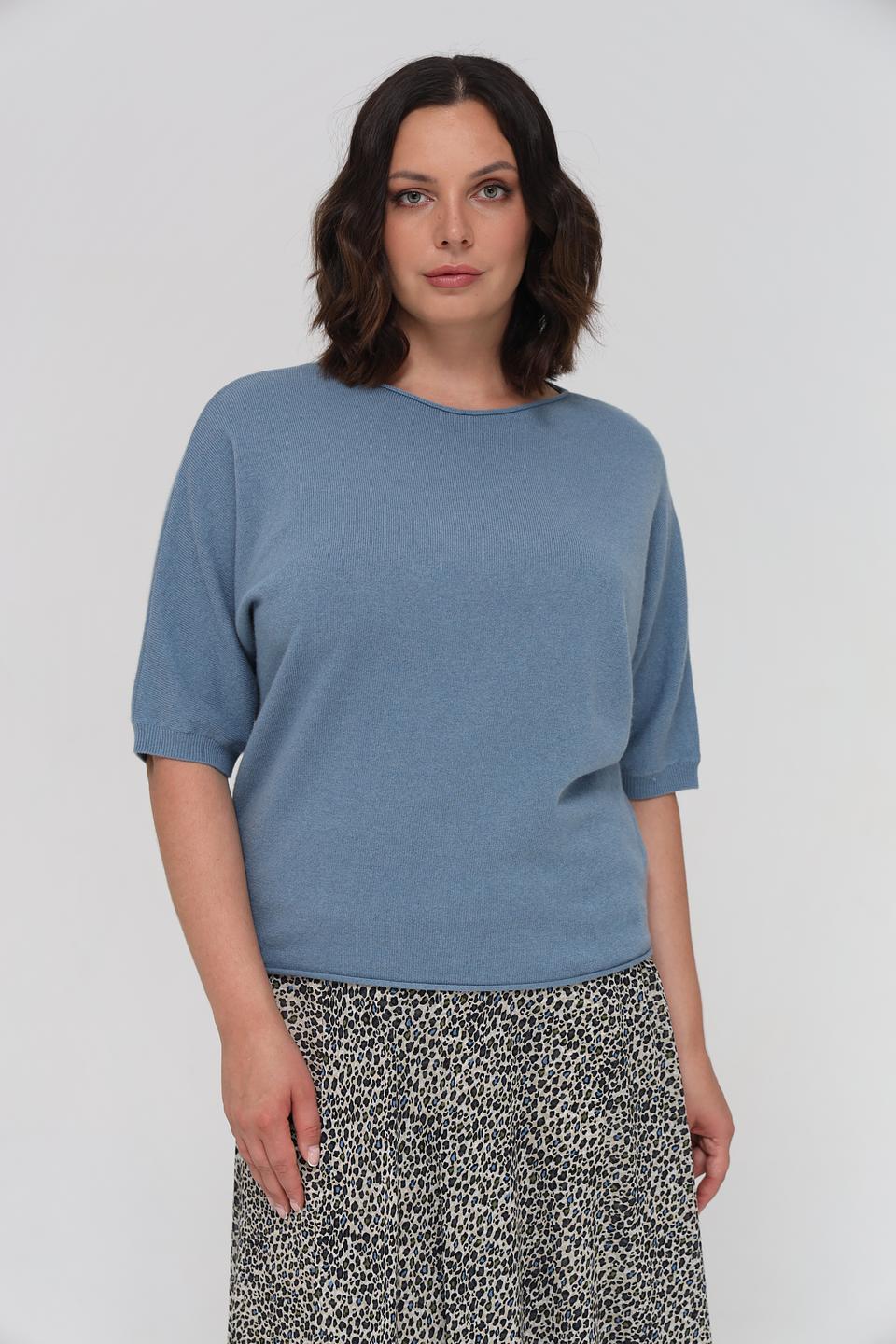 Пуловер Luisa Cerano голубой с коротким рукавом