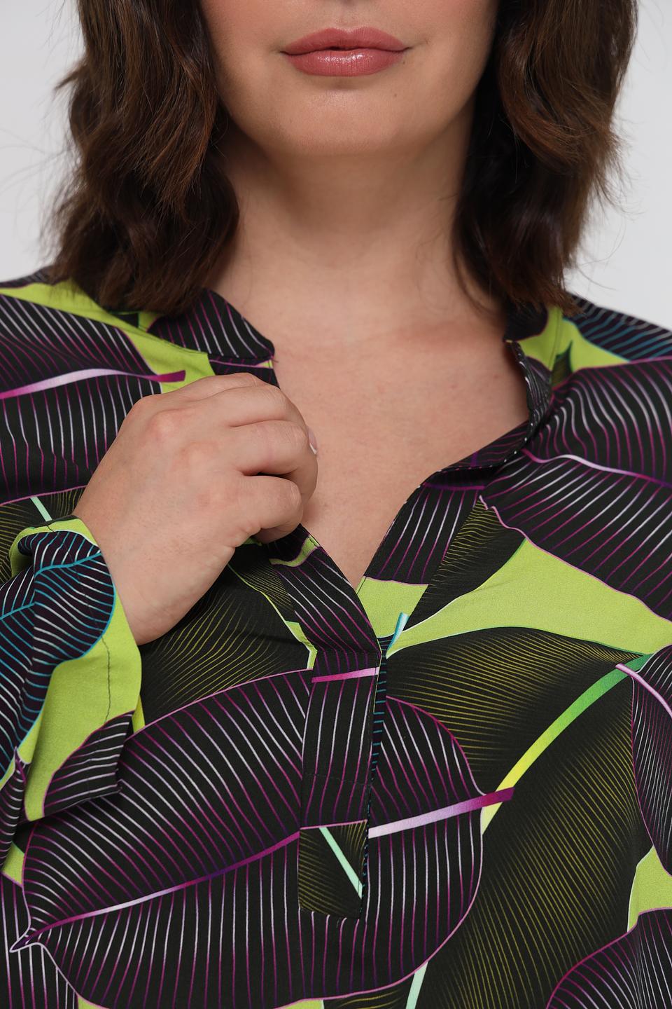Блуза Doris Streich с листьями лайм