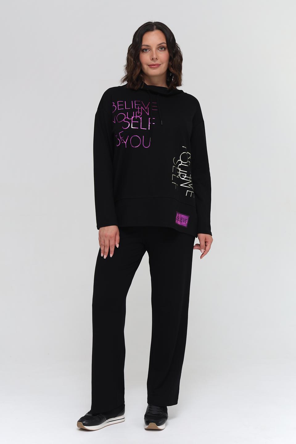 Пуловер Doris Streich с надписью чёрный