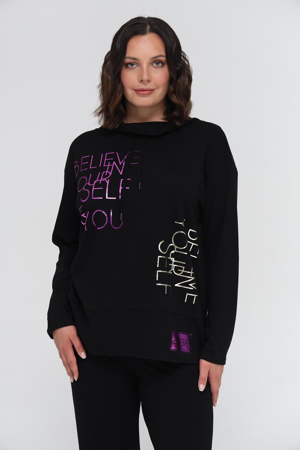 Пуловер Doris Streich с надписью чёрный