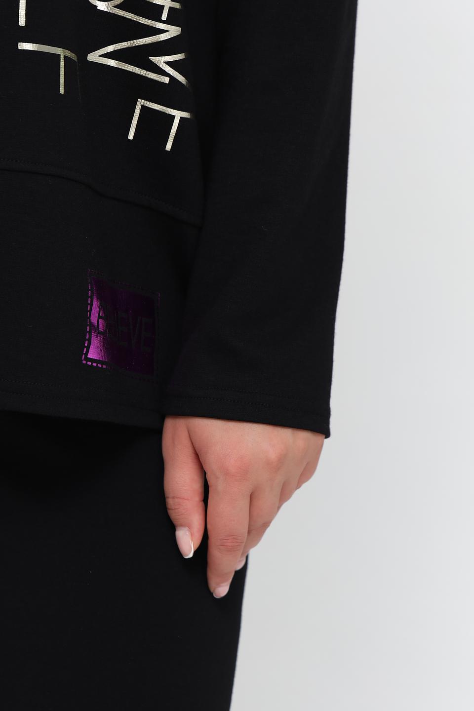 Пуловер Doris Streich с надписью чёрный