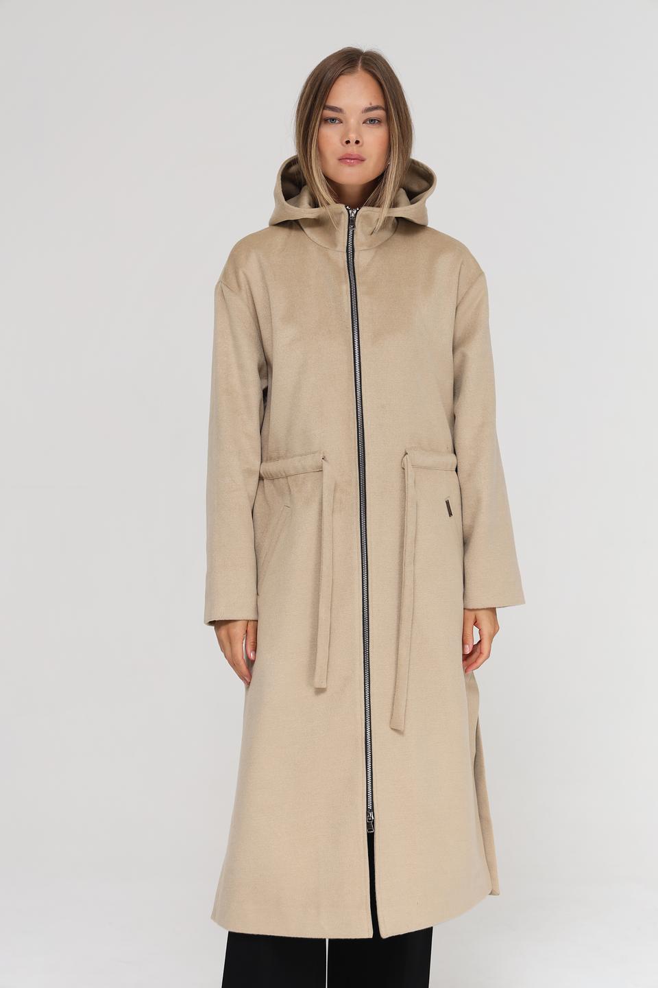 Пальто Beatris с капюшоном бежевое
