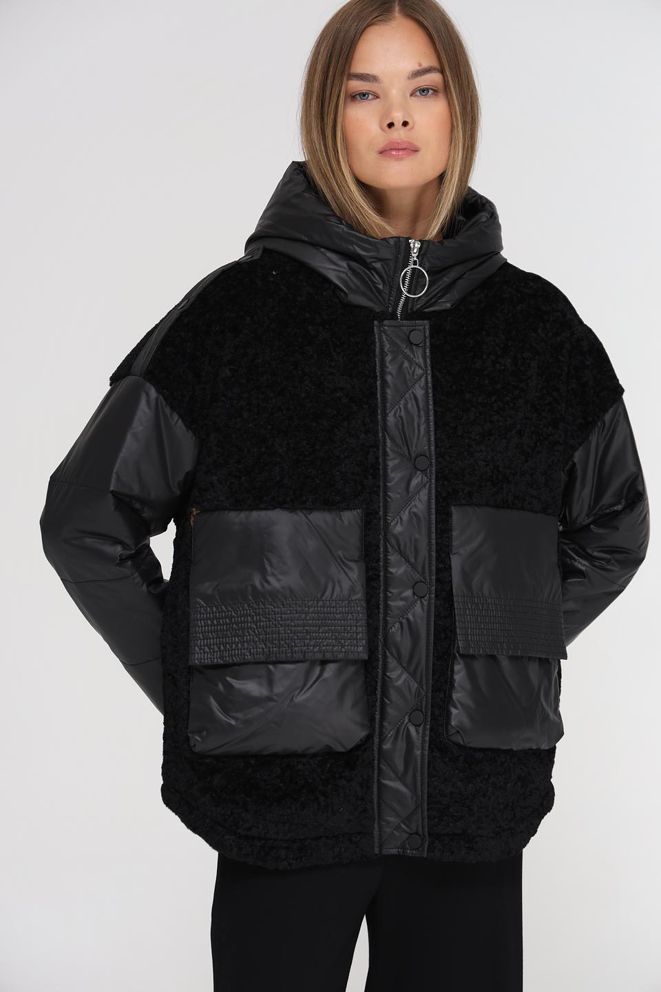 Куртка Electra style комбинированная чёрная