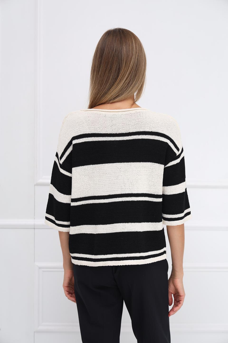 Пуловер Oui в полоску