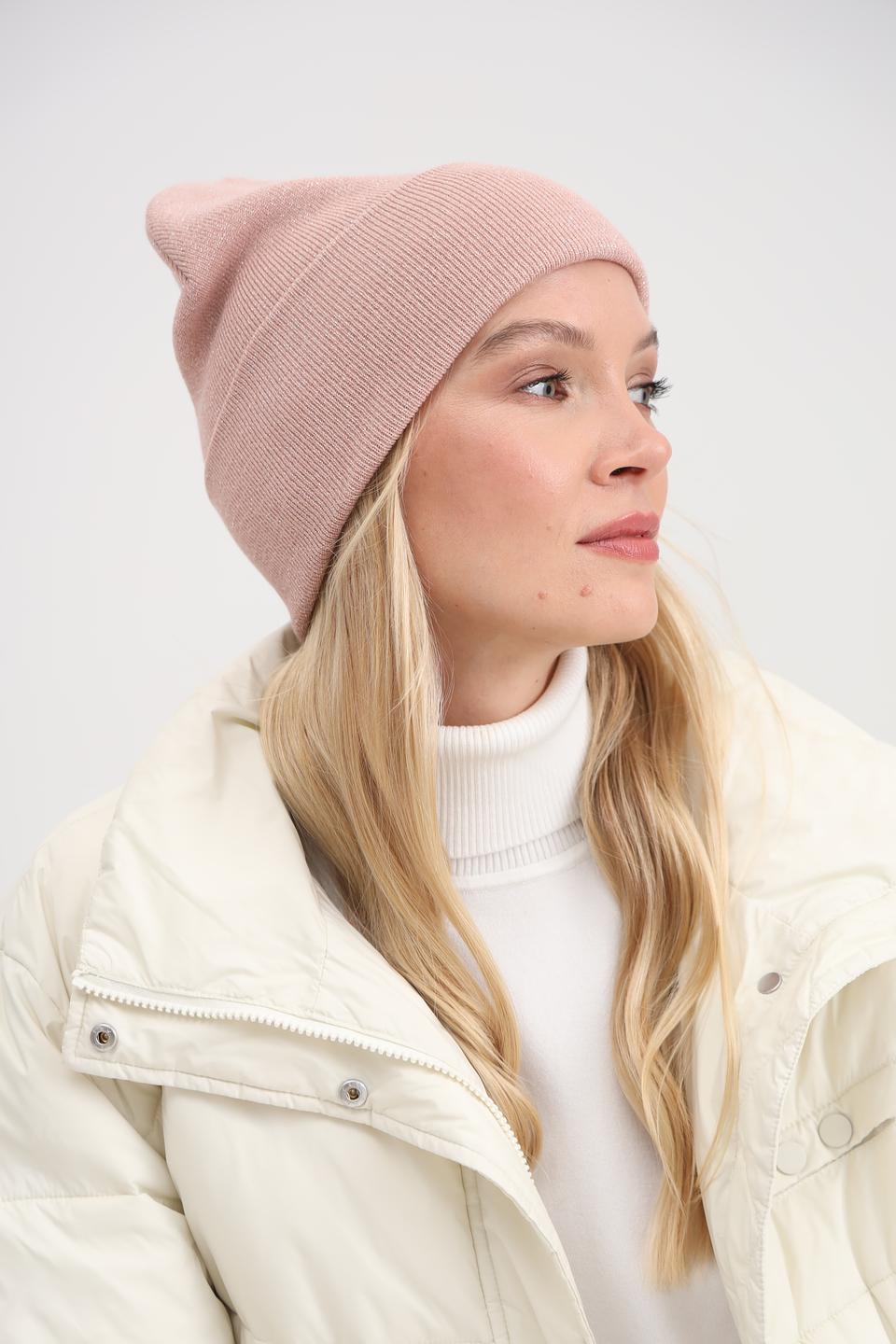 Шапка Adel вязаная розовая