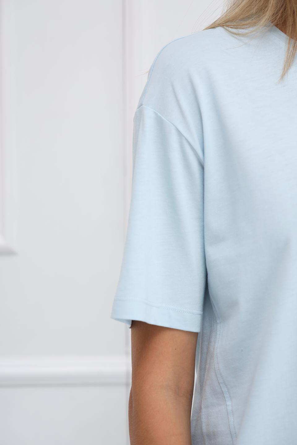 Футболка Monari с принтом голубая