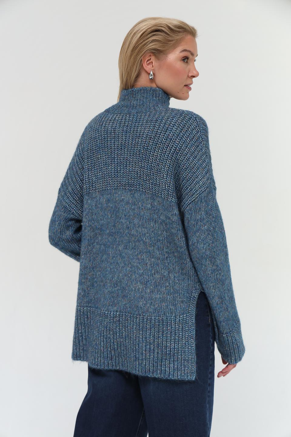 Пуловер Pezzo бирюзовый с высоким горлом
