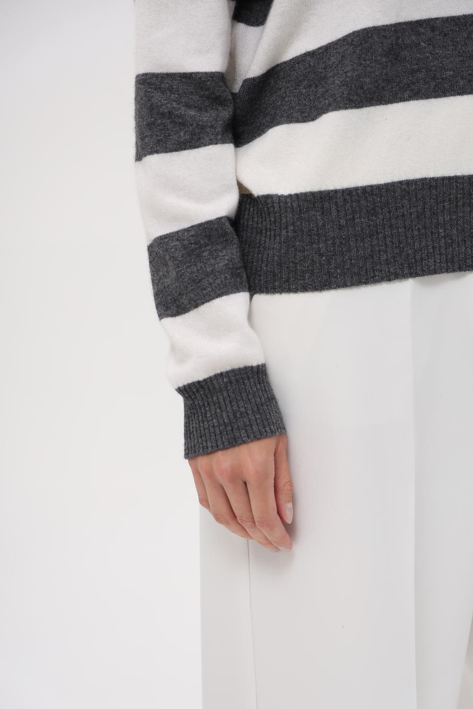 Водолазка Pezzo в полоску серая