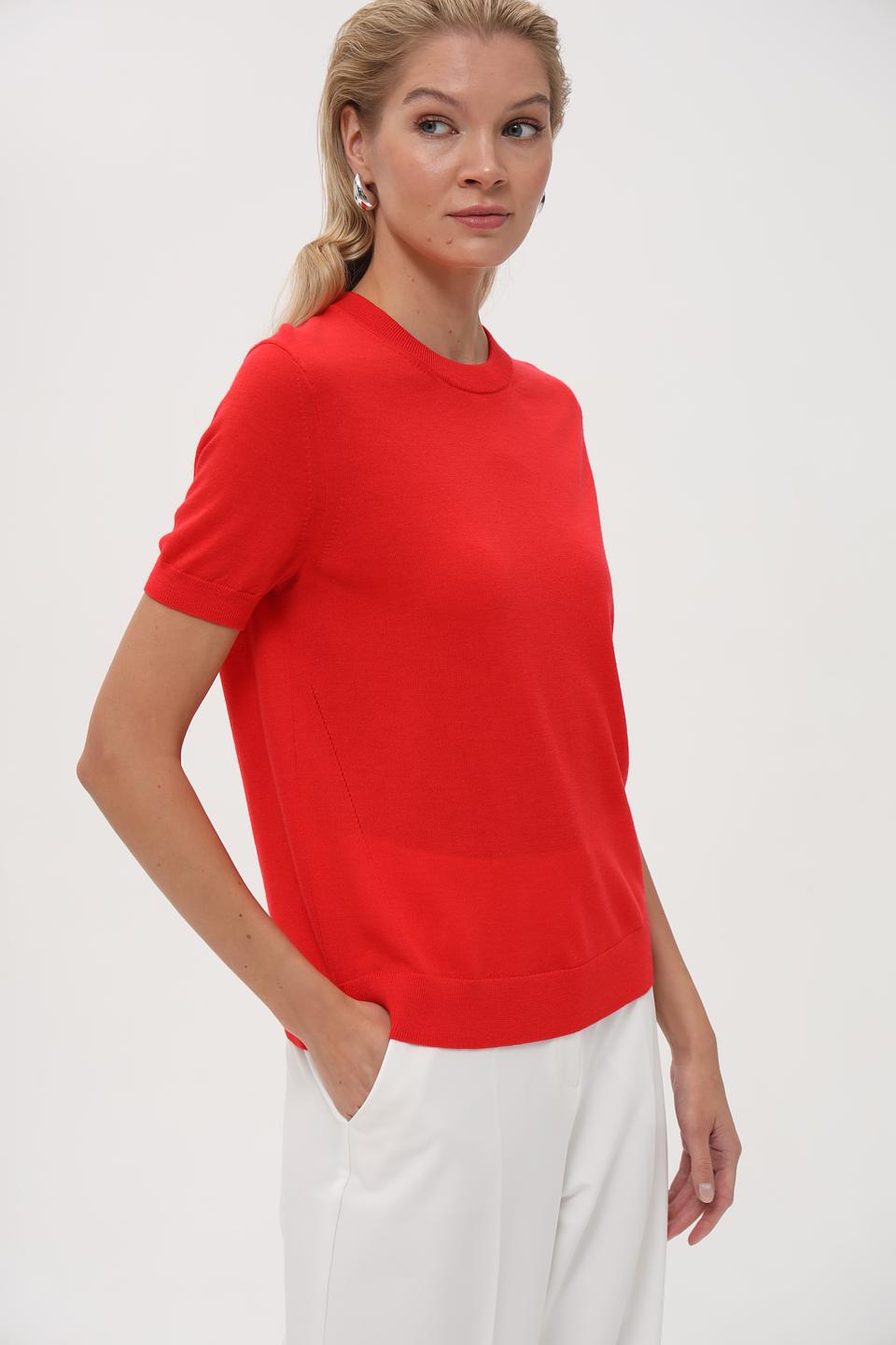 Пуловер Pezzo красный с коротким рукавом