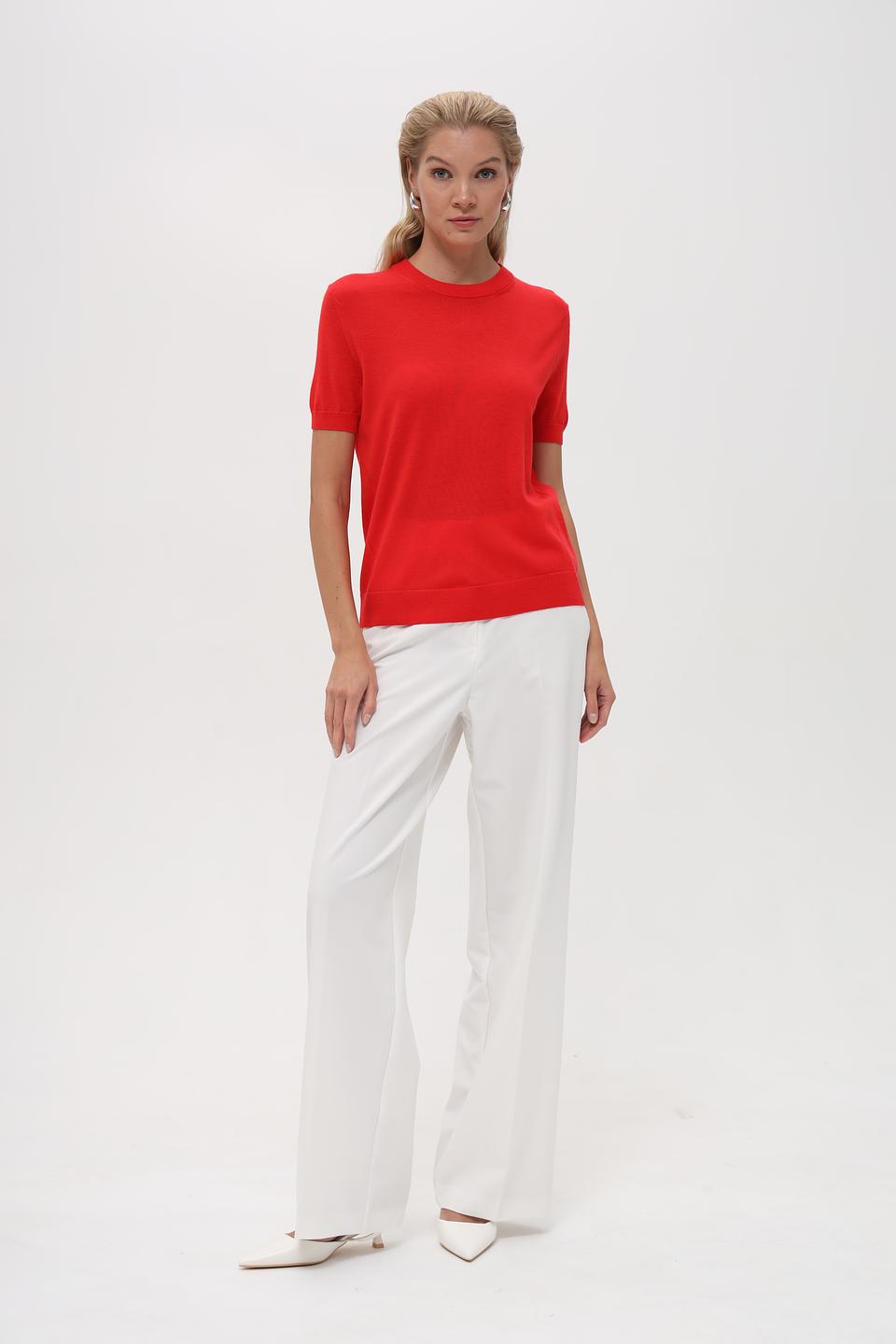 Пуловер Pezzo красный с коротким рукавом