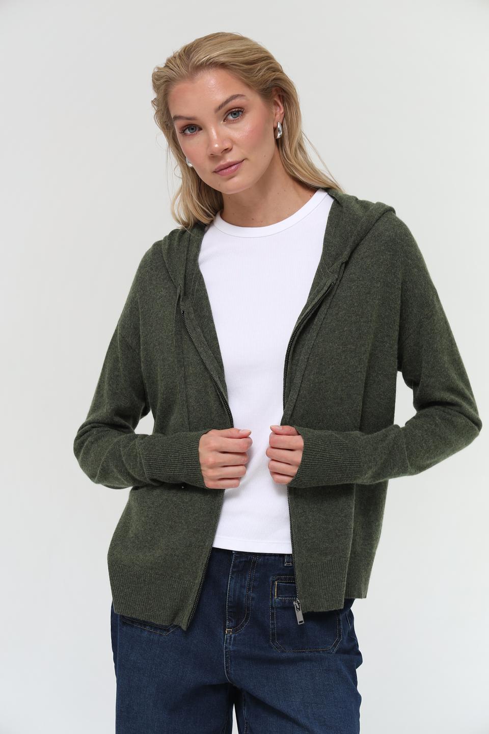 Жакет Pezzo оливковый с капюшоном