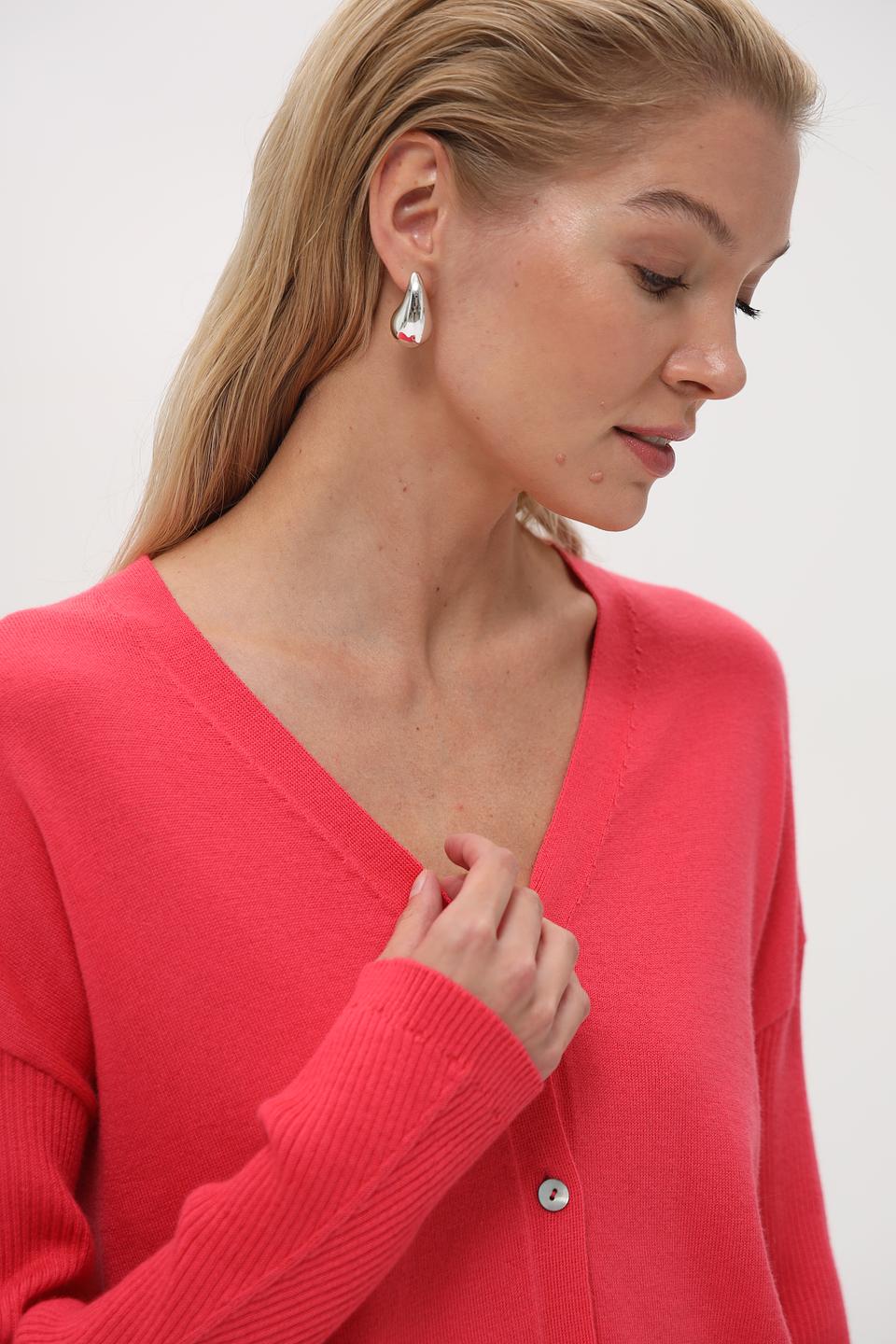 Жакет Pezzo розовый шерстяной на пуговицах