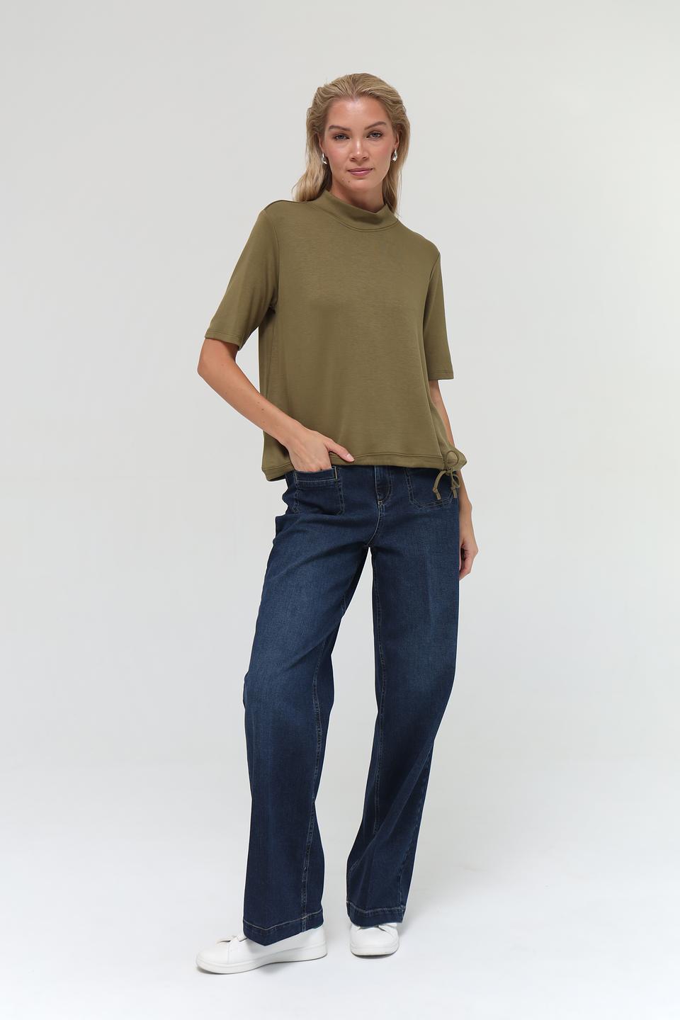 Пуловер Pezzo хаки с завязками