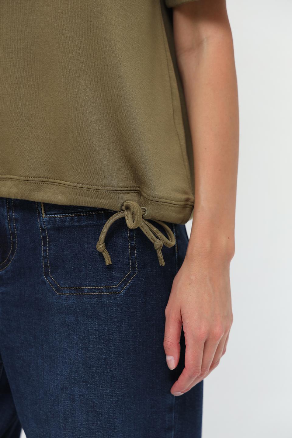 Пуловер Pezzo хаки с завязками