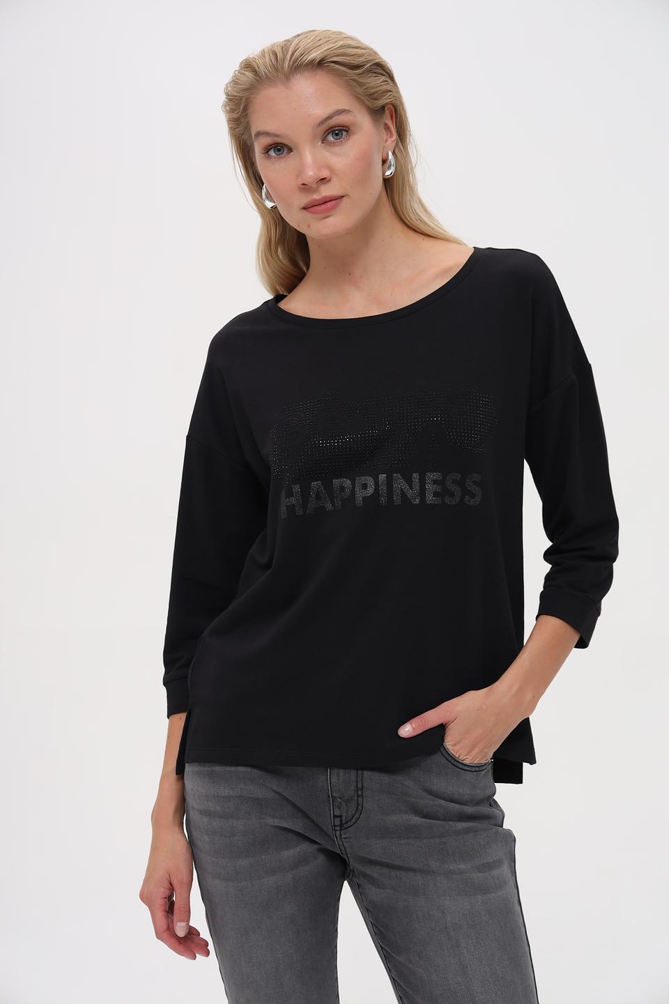 Пуловер Pezzo с надписью "HAPPINESS"