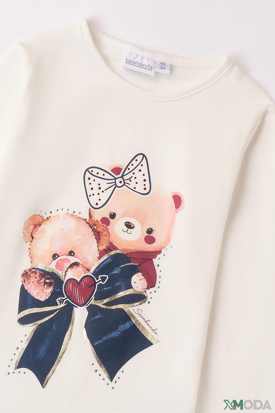 Джемпер Sarabanda дев. с мишкой кремовый