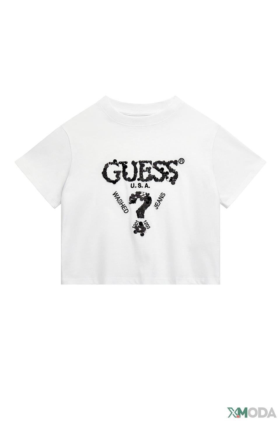 Футболка Guess дев. с логотипом белый