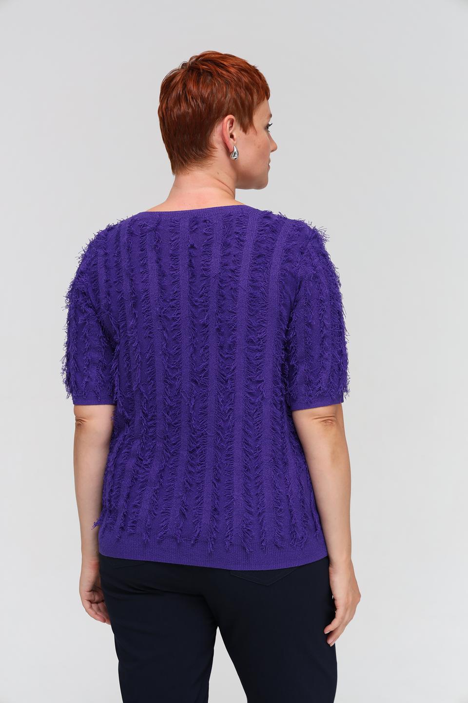 Пуловер Samoon с бахромой фиолетовый