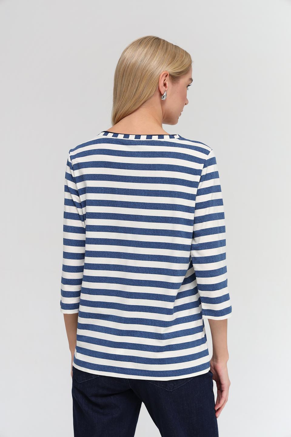 Футболка Olsen в полоску с принтом