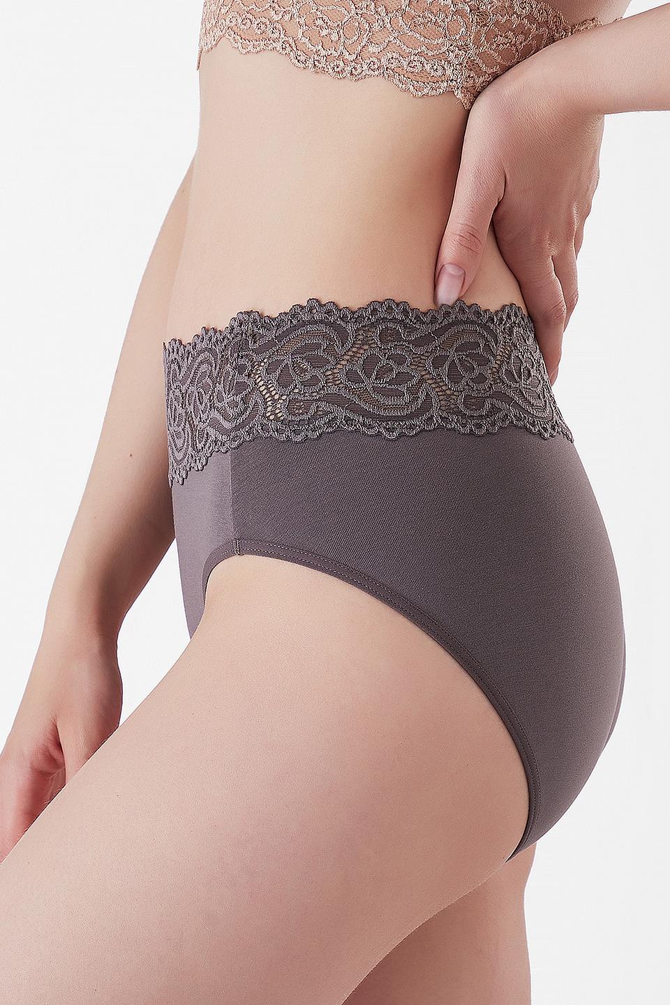 Трусы Lowry с кружевом серые