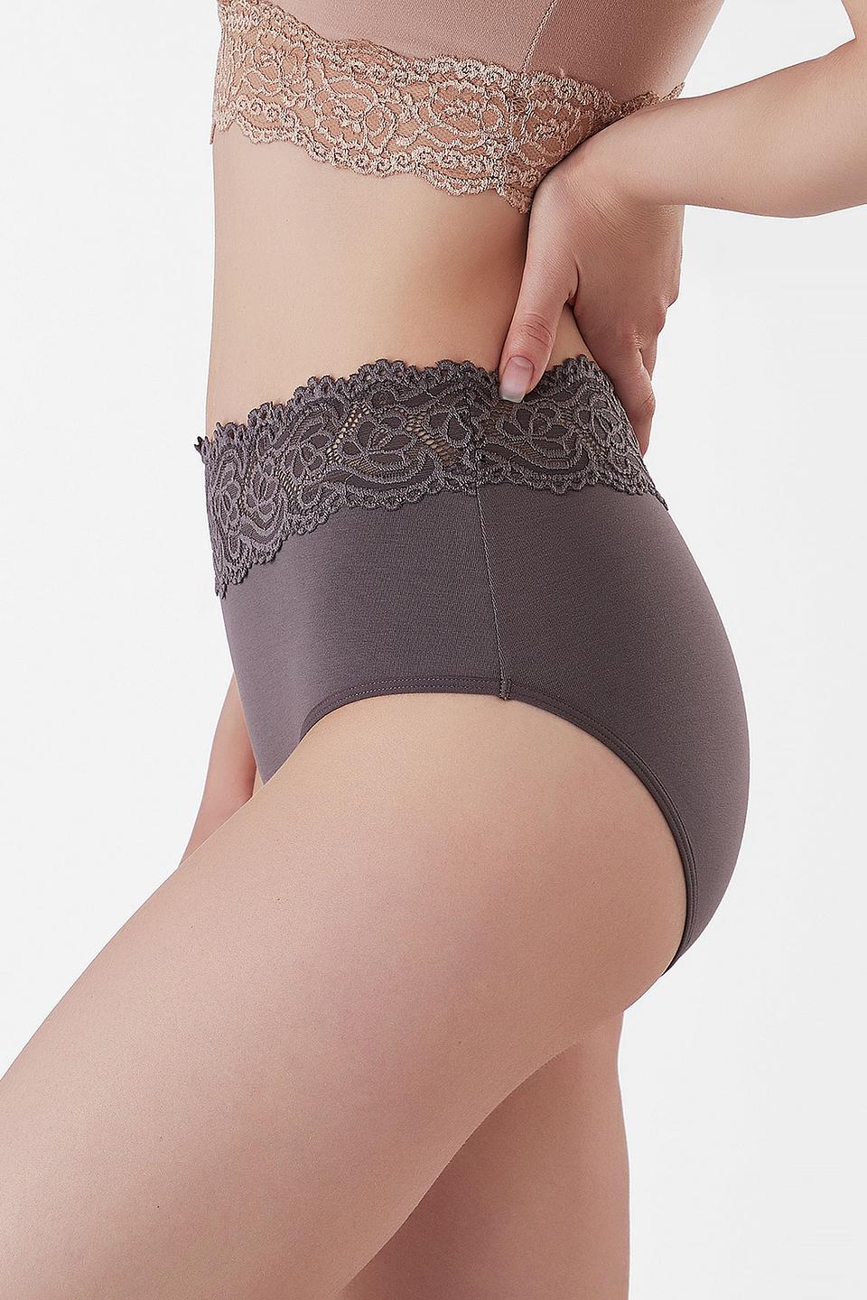 Трусы Lowry с кружевом серые