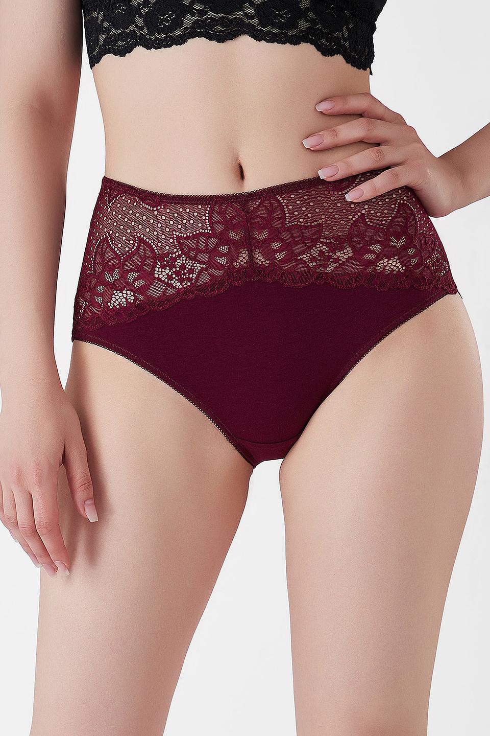 Трусы Lowry с кружевом бордовые