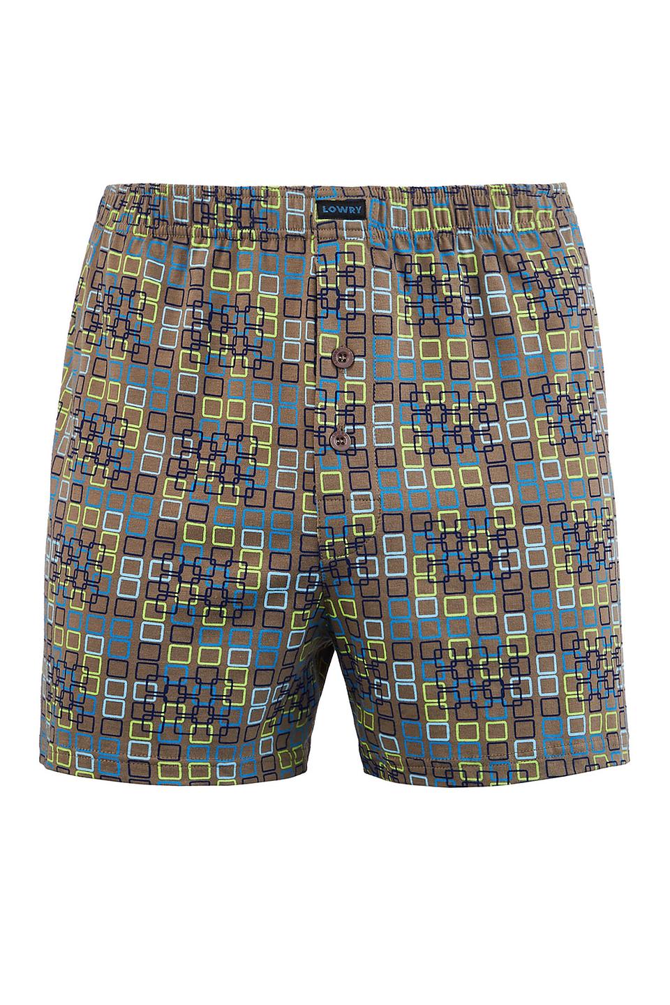 Трусы Lowry мужские в клетку оливковые