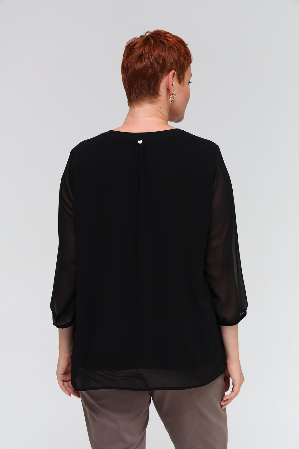 Блуза Frapp чёрная с рукавами-фонариками