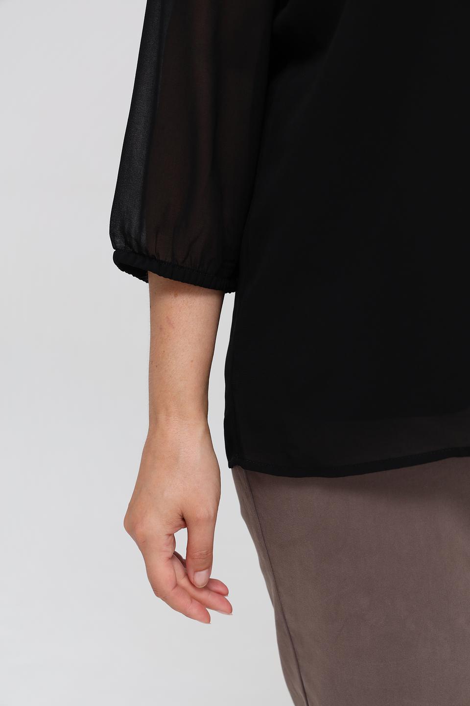 Блуза Frapp чёрная с рукавами-фонариками