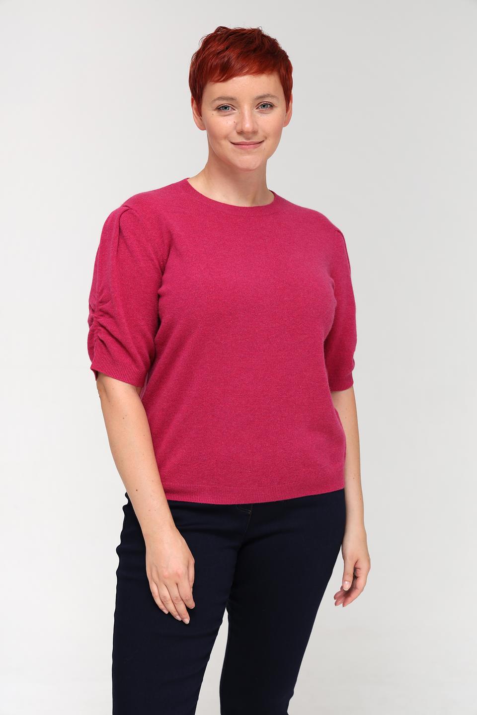 Пуловер Luisa Cerano малиновый с рукавами-фонариками