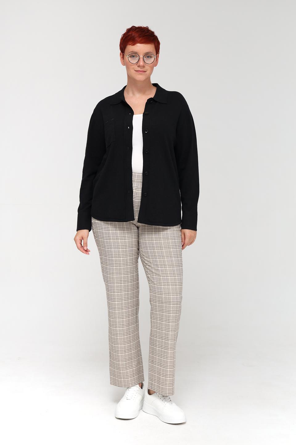 Рубашка Lebek чёрная с карманом