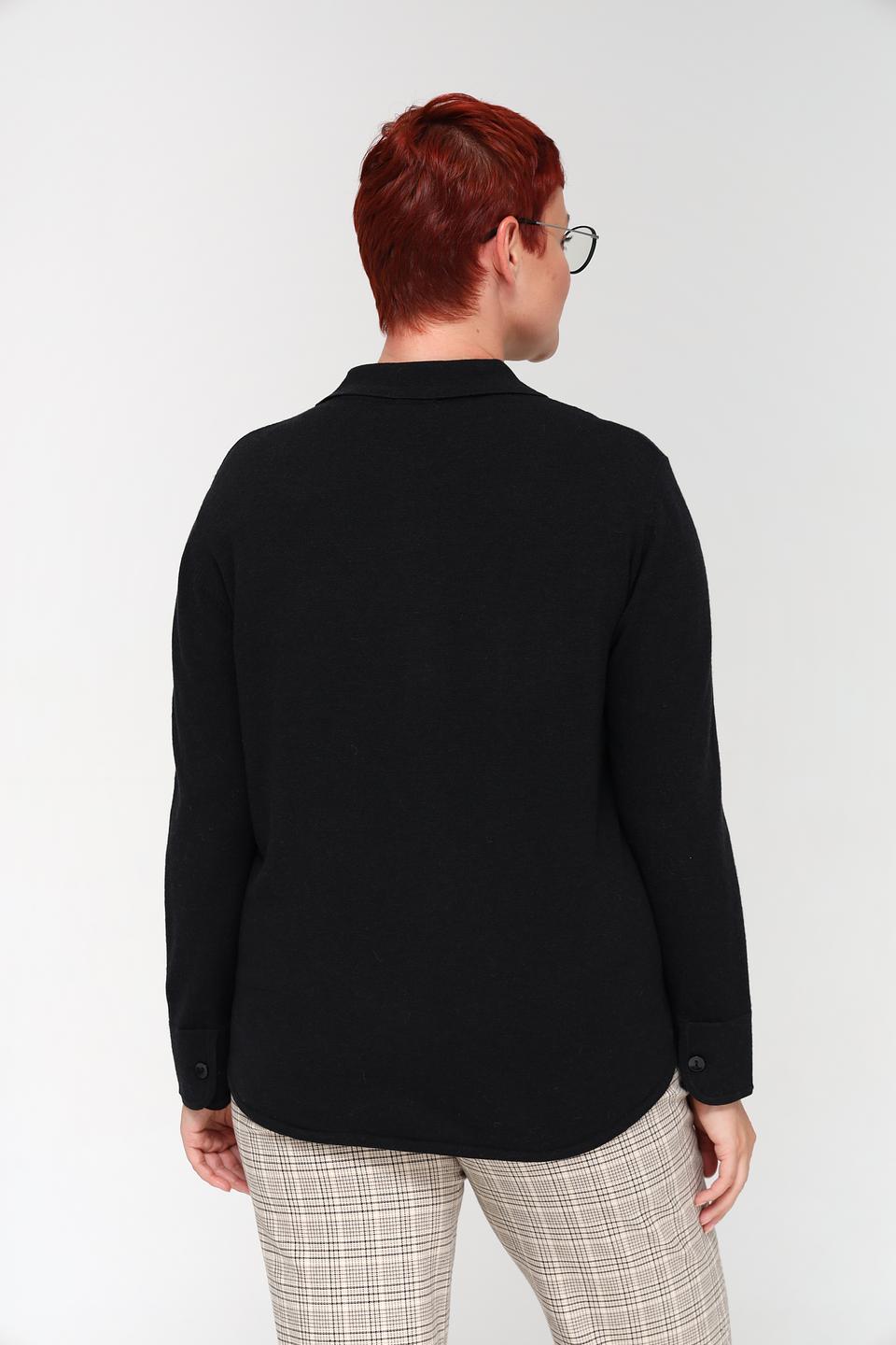 Рубашка Lebek чёрная с карманом