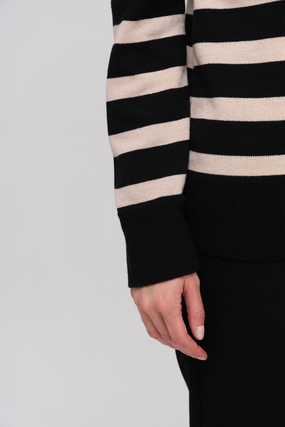 Пуловер Lebek в полоску чёрный