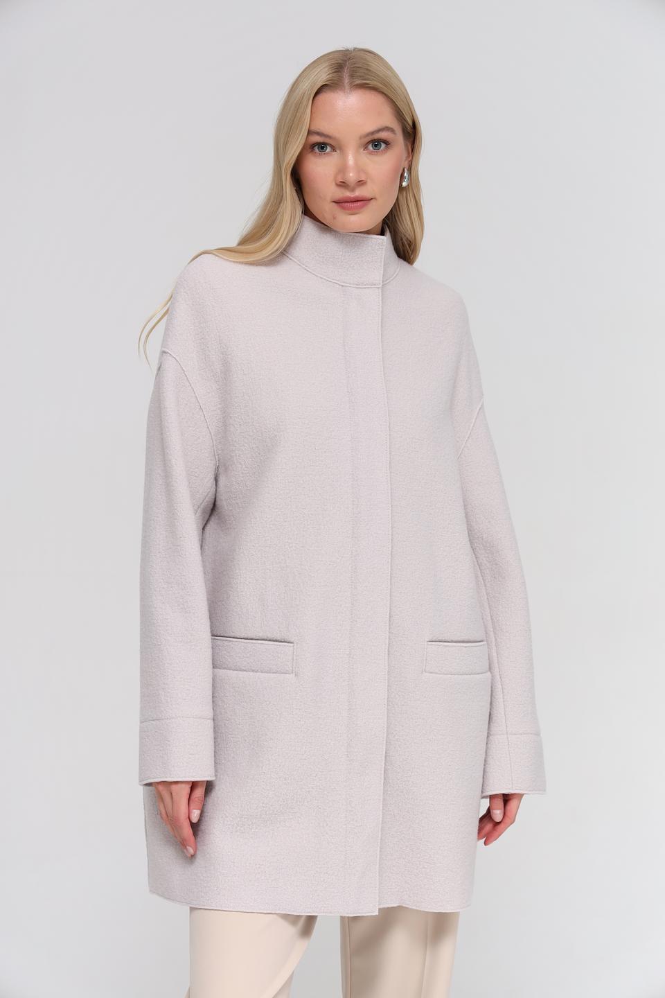 Пальто Oui шерстяное бежевое