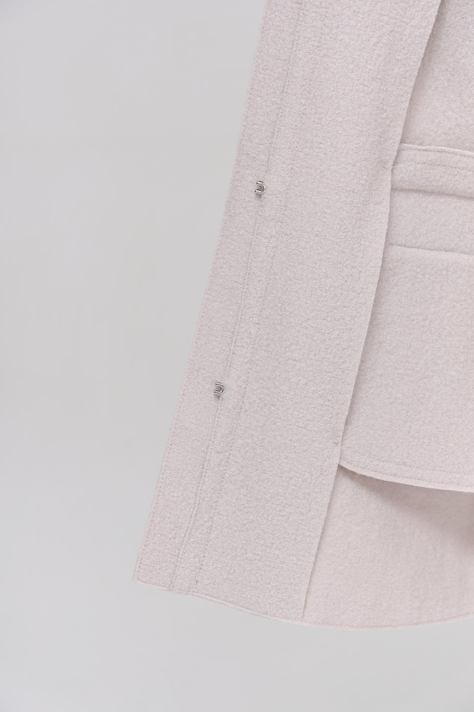 Пальто Oui шерстяное бежевое